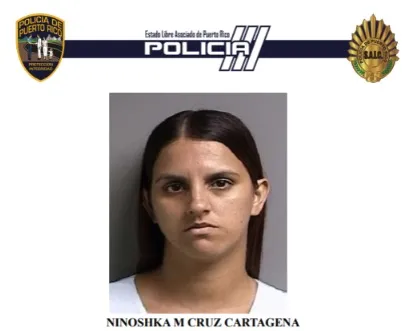 Ficha policiaca de Ninoshka Cruz Cartagena, suministrada por la Policía de Puerto Rico.