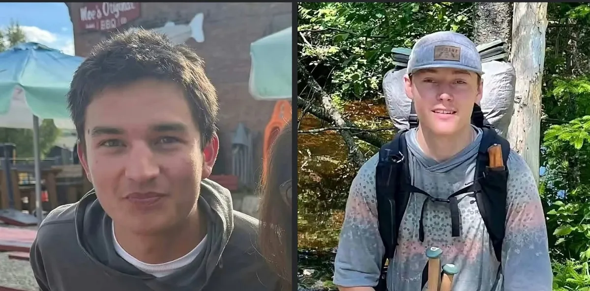 Fotografías de Kaden Matsuda y Jackson Donlon, los dos estudiantes de Colorado Mountain College que fueron hallados muertos en las montañas de Colorado.