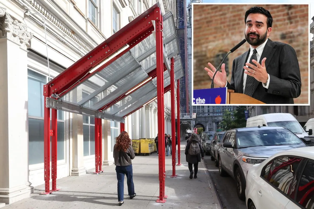 Los nuevos cobertizos inclinados de las aceras de Nueva York desatan burlas y dudas sobre quién pagará por ellos