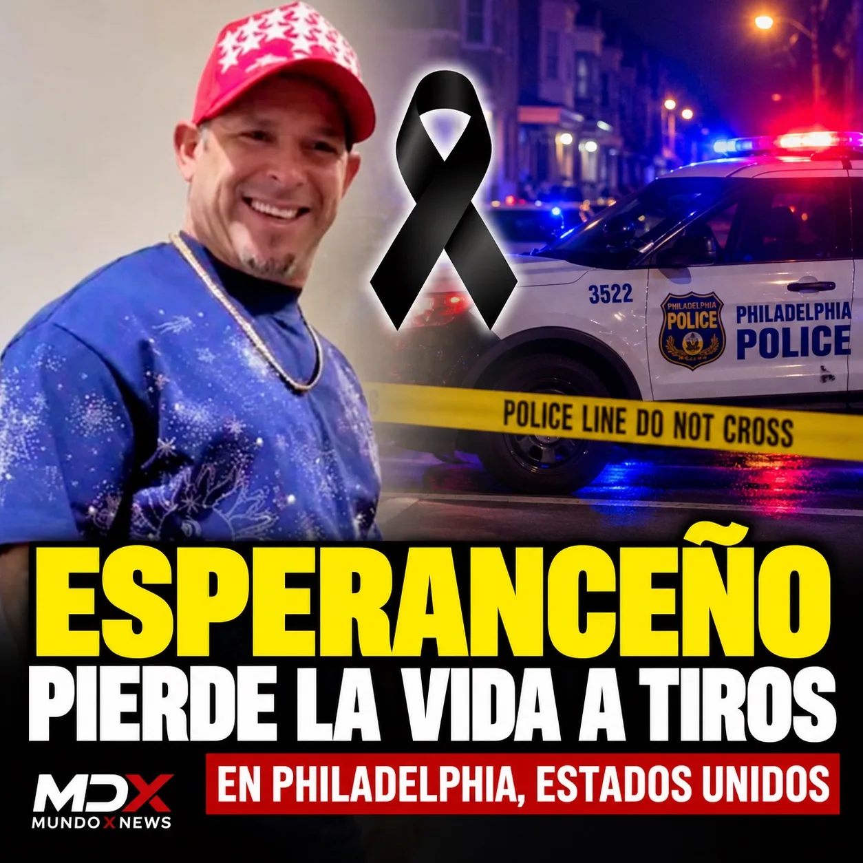 Luto en Esperanza: reportan el fallecimiento a tiros de “Papiro Carrasco” en Filadelfia