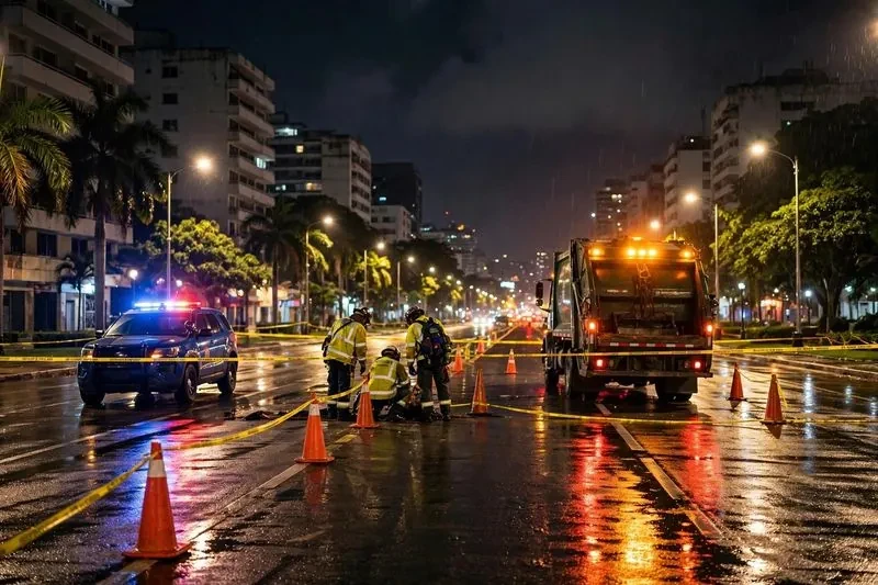 Dos jóvenes mueren arrollados por un camión recolector de basura en Santiago